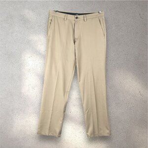 Haggar H26 Pants Men’s 34x30 Khaki Straight Fit Flat Front Dress Slacks Preppy